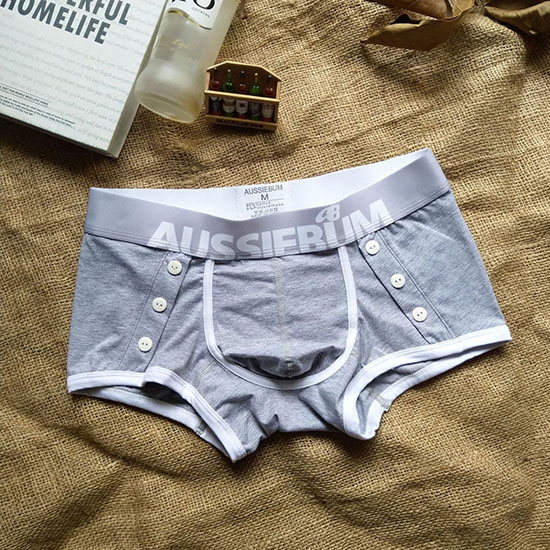 Boxer Aussiebum Hombre Gris Blanco